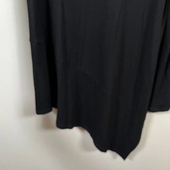 Eileen Fisher Asymmetric Tunic Top Size XS Black Minimal Neutral Stretch Comfy - Picture 6 of 8